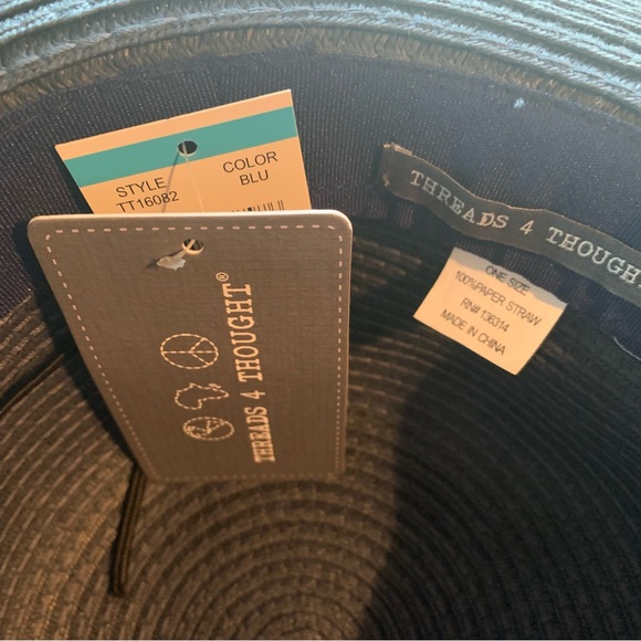 Threads 4 Thought midnight blue straw hat - Picture 9 of 12